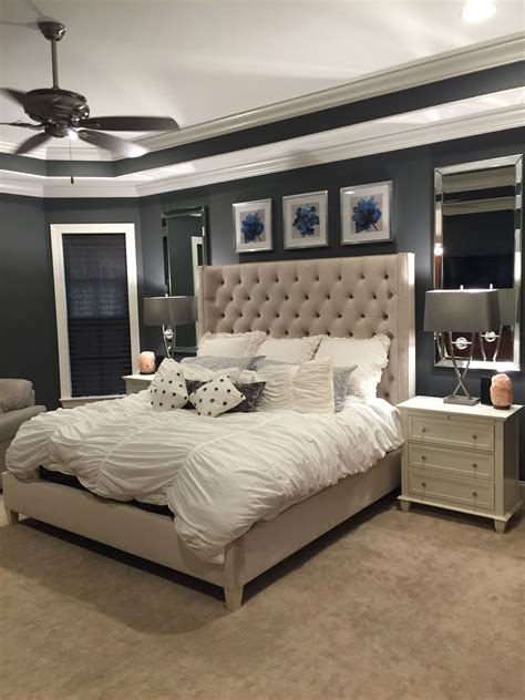 serene bedroom bed by bernhardt lamps by pacific coast pictures mirrors homegoods nig