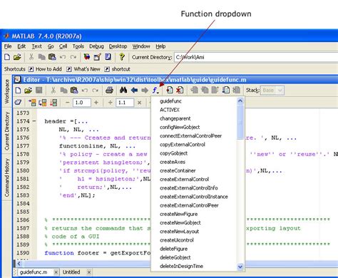 Accessing alphabetical list in matlab (r2012b). Moving between functions within a file » MATLAB Community ...