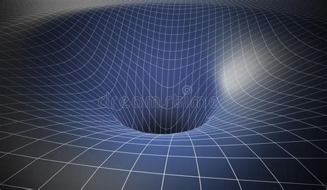 Curved Spacetime Caused By Gravity Of Blackhole 3d Rendered