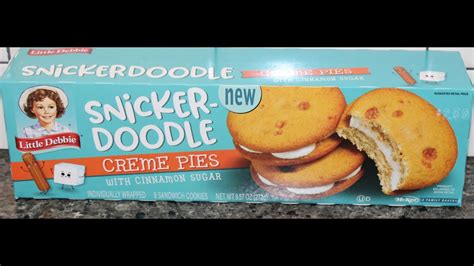 little debbie snickerdoodle crème pies with cinnamon sugar review youtube