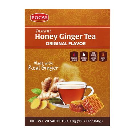 pocas honey ginger tea original 12 7 ounce 20 bags pack of 2