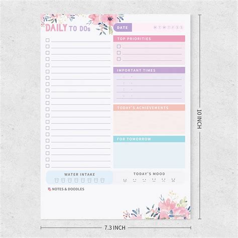 Paivsun Daily Planner To Do List Notepad Undated Day Planner Note