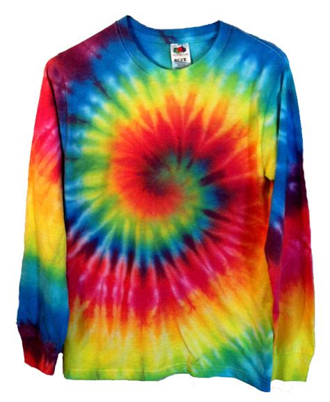 Squeeze the shirt tightly together and secure them into 4 sections using. Tie Dye Shirt Long Sleeve Rainbow Spiral 100% Cotton
