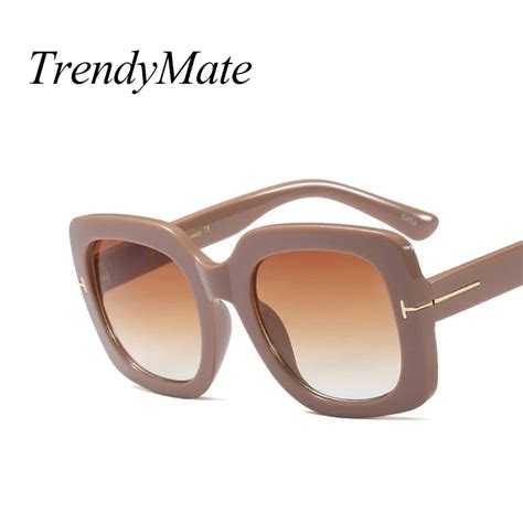 Ladies Fashion Oversize Square Sunglasses Women T Sun Glasses For Men Clear Lens High Quality