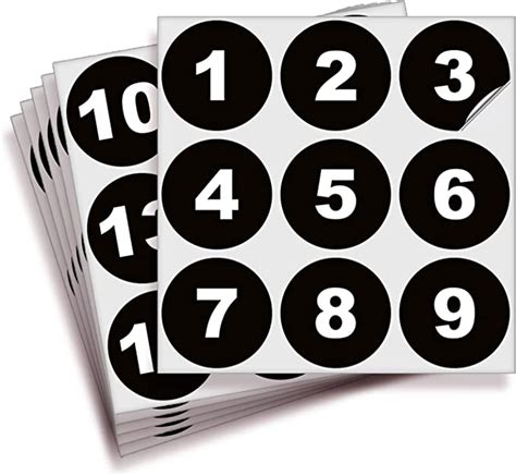 Isyfix Black Consecutive Number Stickers 1 To 50 2 Inch