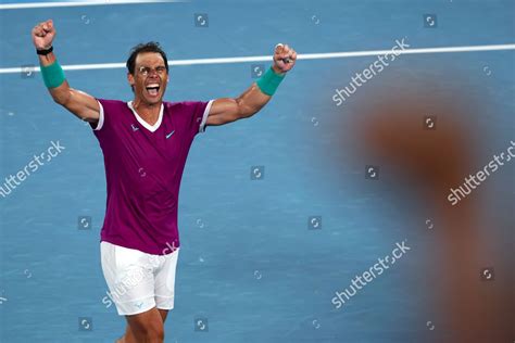 Rafael Nadal Spain Celebrates His Win Editorial Stock Photo Stock