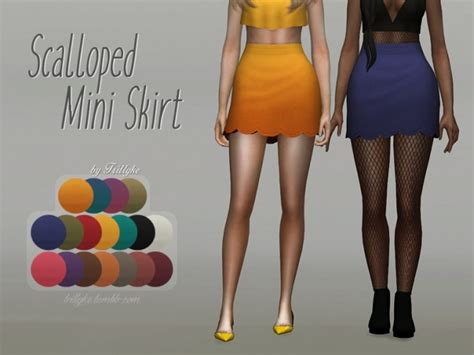 Scalloped Mini Skirt At Trillyke Sims 4 Updates