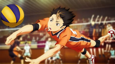 Haikyu Yu Nishinoya Jumping High To Hit Ball Hd Anime Wallpapers Hd