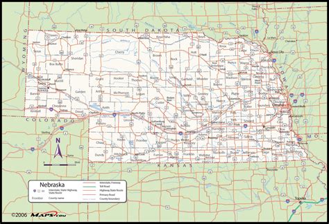 Nebraska County Wall Map