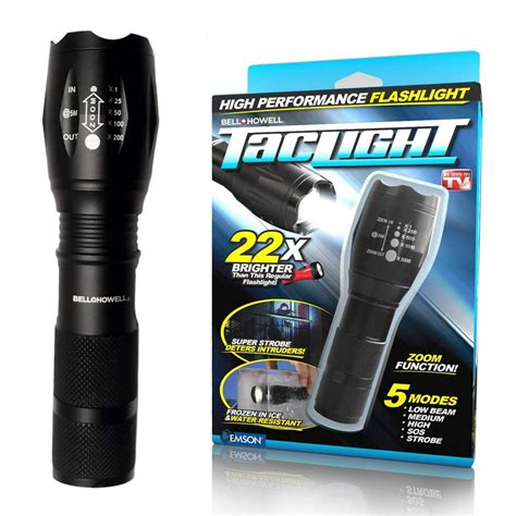 Bell Howell Taclight High Powered Tactical Flashlight With 5 Modes