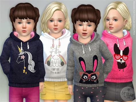 The Sims Resource Hoodie For Toddler Girls P04 By Lillka Sims 4