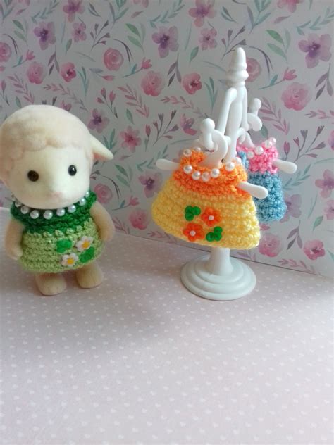 Dress For Sister Calico Critters Sylvanian Families Crochet Etsy In 2021 Calico Critters