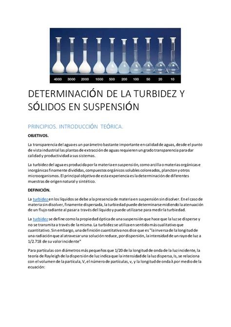 Determinación DE LA Turbidez Y Sólidos EN Suspensión 2