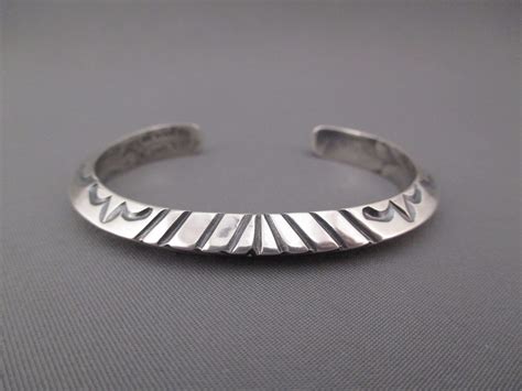 Tiny Sterling Silver Cuff Bracelet By Everett And Mary Teller Navajo