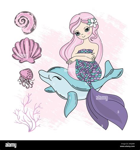 Mermaid Dolphin Princess Girl Cartoon Underwater Sea Ocean Cruise