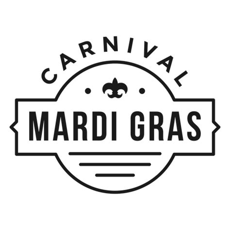 Badge Carnival Mardi Gras Stroke Transparent Png And Svg Vector File