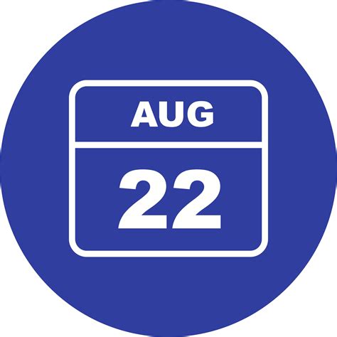 August 22nd Date On A Single Day Calendar 503112 Vector Art At Vecteezy