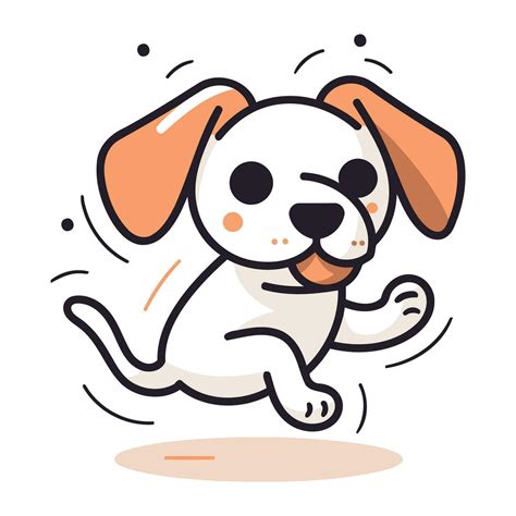 Cute Cartoon Dog Jumping Vector Illustration Of A Cute Dog Jumping