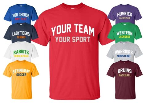 Sports Team T Shirt With Your Custom Text Available In Sizes Etsy