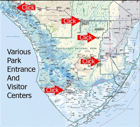 Map Of Entrance Stations Everglades Everglades National Park