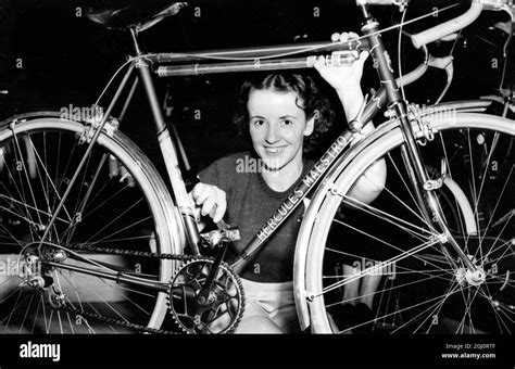 cyclist eileen sheridan british record holder and best all rounder of 1950 goes over a