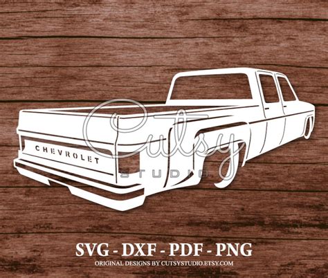 Svg Chevrolet Dually Pickup Rear View Silhouette Cut Files Designs