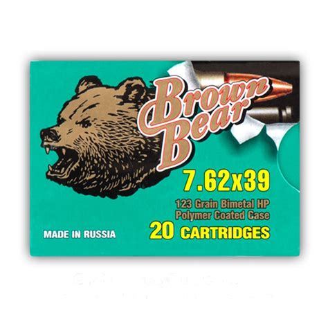 762x39 123 Grain Hp Polymer Coated Brown Bear 500 Rounds Ammo