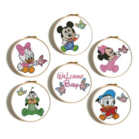 Set Of 5 Disney Baby And 4 Welcome Cross Stitch Disney Cross Etsy