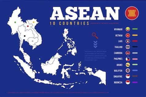 Free Vector Asean Map Infographic