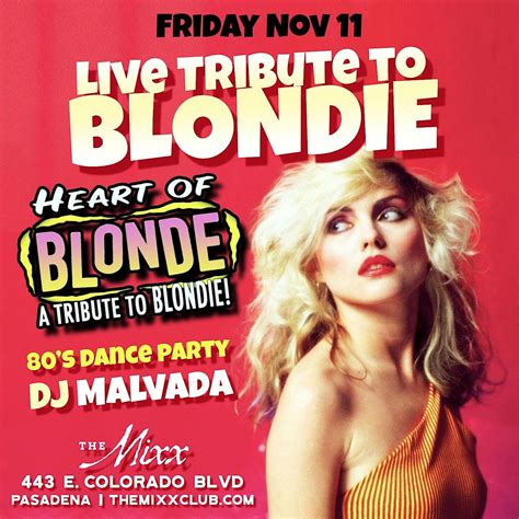 Live Tribute To Blondie Show 80s Dance Night The Mixx Pasadena
