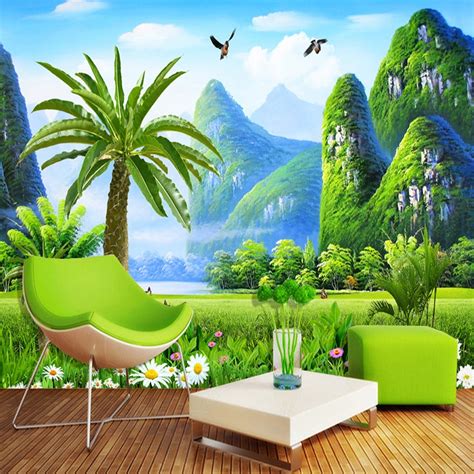 Custom Any Size Mural Wallpaper 3d Nature Landscape Wall Painting