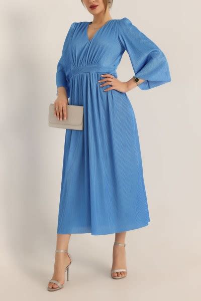 Mavi Yeni Sezon Tasarım Elbise 181700 ModamızBir Modamizbir Com