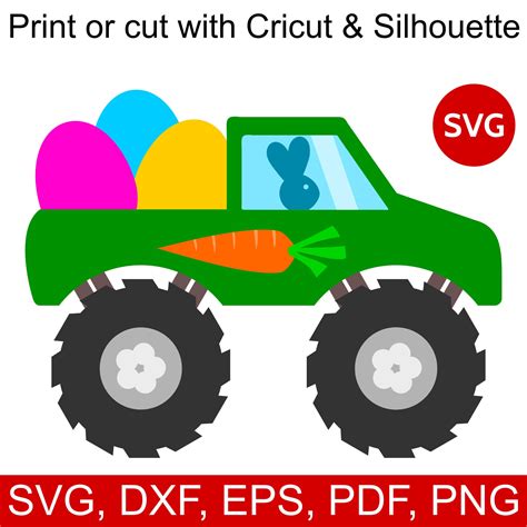 Easter Monster Truck Svg File With Easter Bunny And Easter Etsy Australia