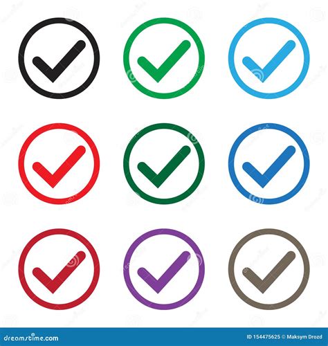 Set Of Colored Check Mark Icons Tick Symbol Tick Icon Vector