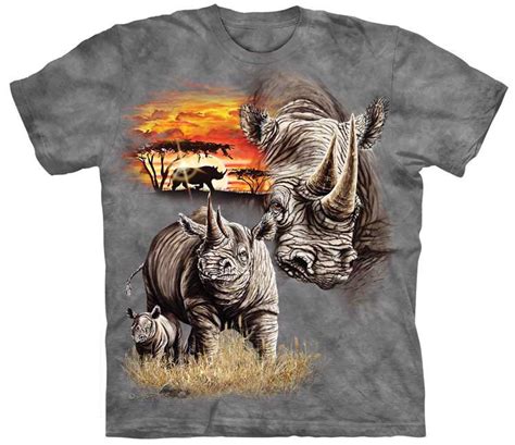 Rhinos Shirt Hand Dyed Environmentally Friendly Fast Shipping
