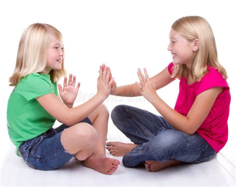 Girls Playing Clapping Game Stock Image Image Of Caucasian Friends