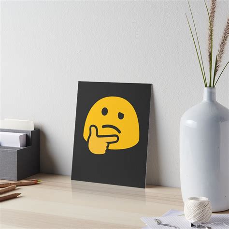 emoji thinking face chin thumb throwing shade thinker t for emoji lovers art board print