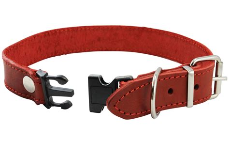 Quick Release Genuine Leather Classic Dog Collar 1 Wide Adjustable Fi
