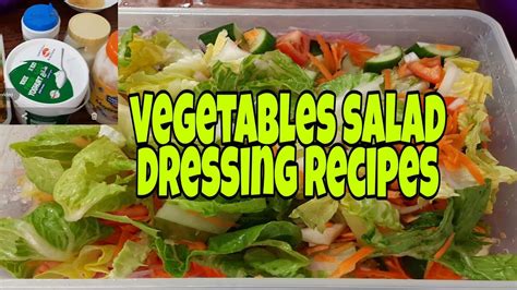 vegetables salad dressing recipes youtube
