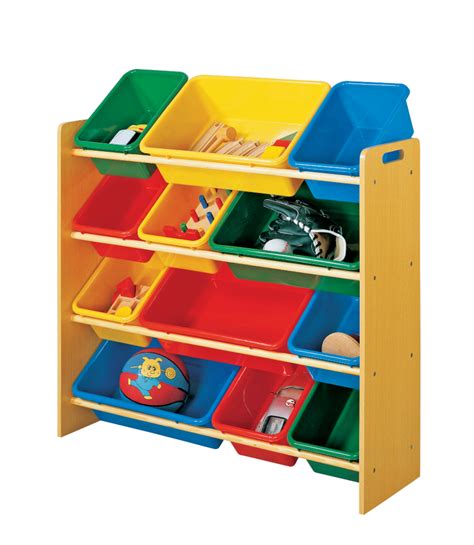 For Living Kids 12 Bin Bedroomplayroom Toy Storage Organizer Yellow