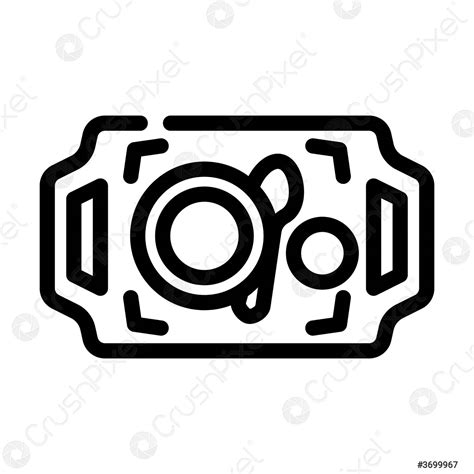 Dishware On Tray Buffet Line Icon Vector Illustration Stock Vector