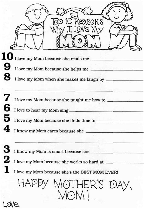Elementary School Enrichment Activities Top 10 Reasons I Love Mom And Dad