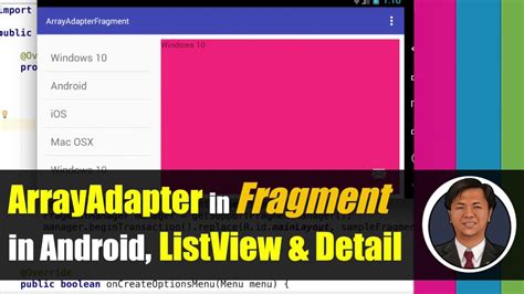 How To Use Arrayadapter In Fragment In Android Listview And Detail Page