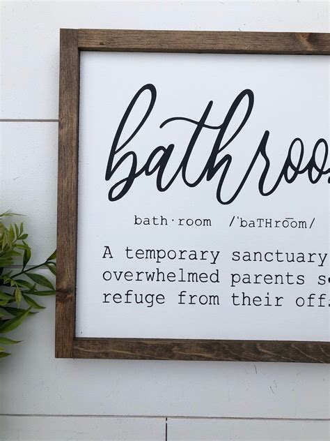 Bathroom Sign Farmhouse Wooden Sign Etsy Canada Bathroom Signs