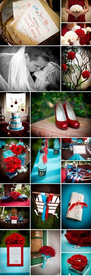 We understand that your wedding invitation is one of the most significant keepsakes of your lifetime. Red-and-Teal-Wedding-Inspiration | Blue wedding bouquet ...