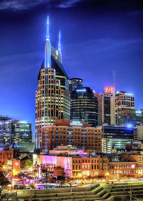Downtown Nashville At Night By Susan Rissi Tregoning Nashville