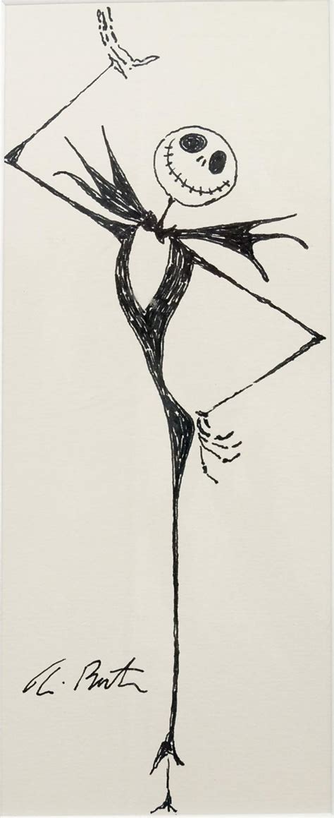 Sold Price Tim Burton American 1958 Ink On Paper Jack Skellington