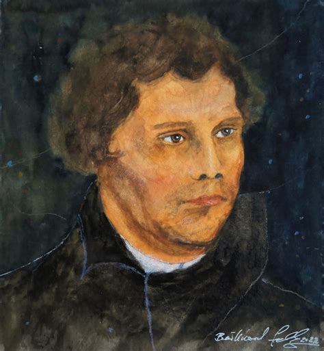 Martin Luther 1483 1546 Aquarell Portrait Martin Luther