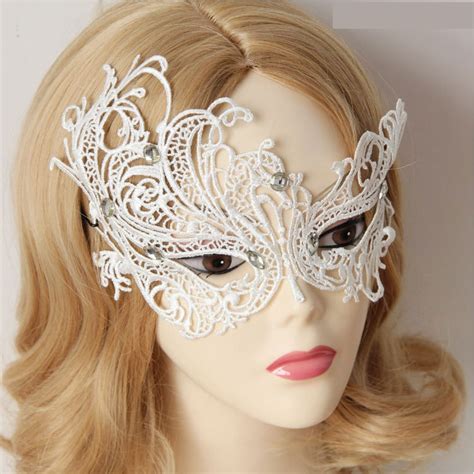 Masquerade Party White Lace Princess Half Face Mask Goggles Venice