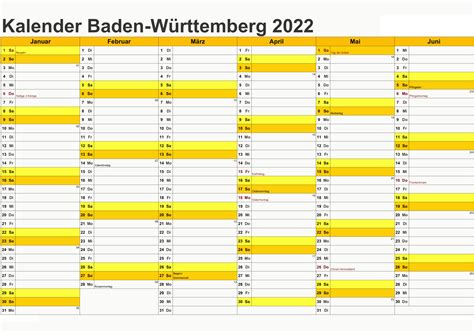 Sommerferien Baden Württemberg 2022 Kalender Zum Ausdrucken